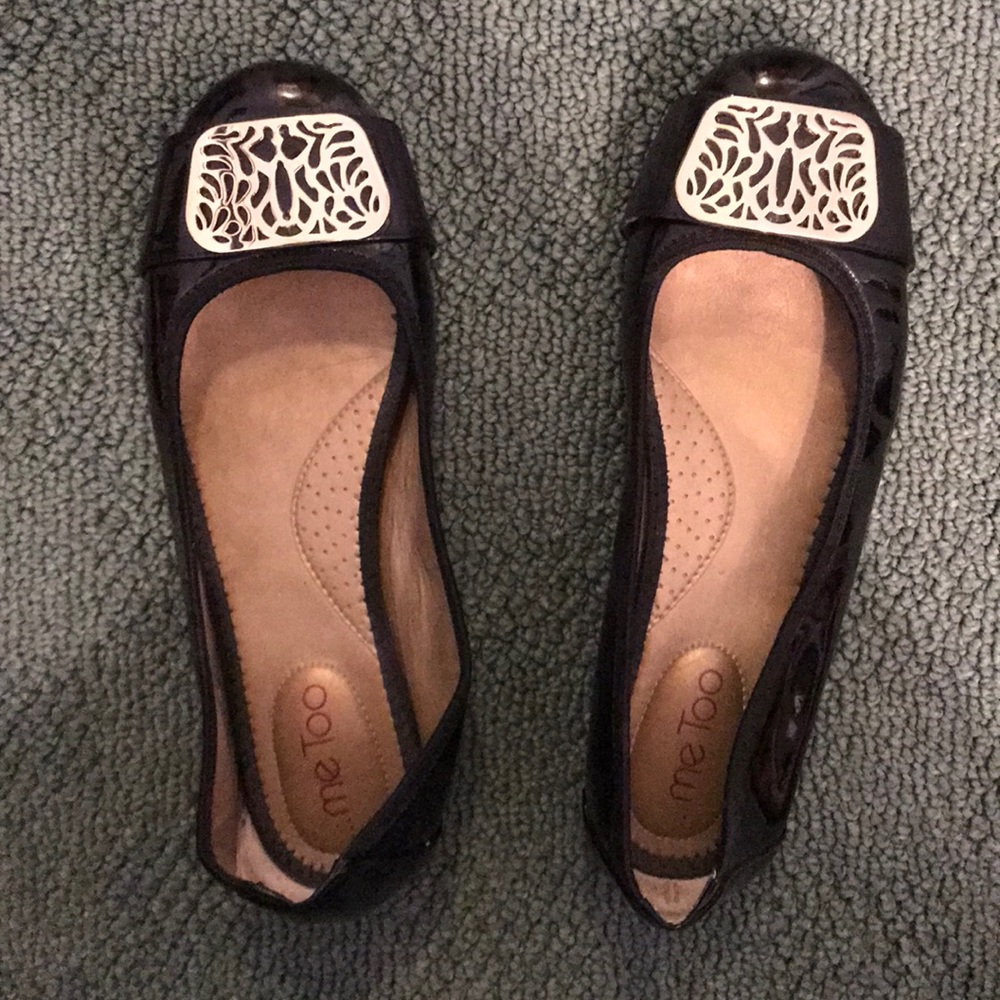 Me Too Brand Patent Black Album Flats